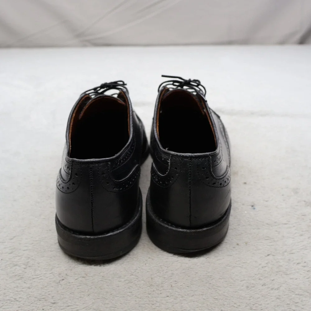 Allen Edmonds Men 9.5D Oxford Black Lombard Leather Wingtip Brogue Formal USA